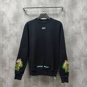 Authentic Off-White Black Crewneck Sweater with Tiger Design